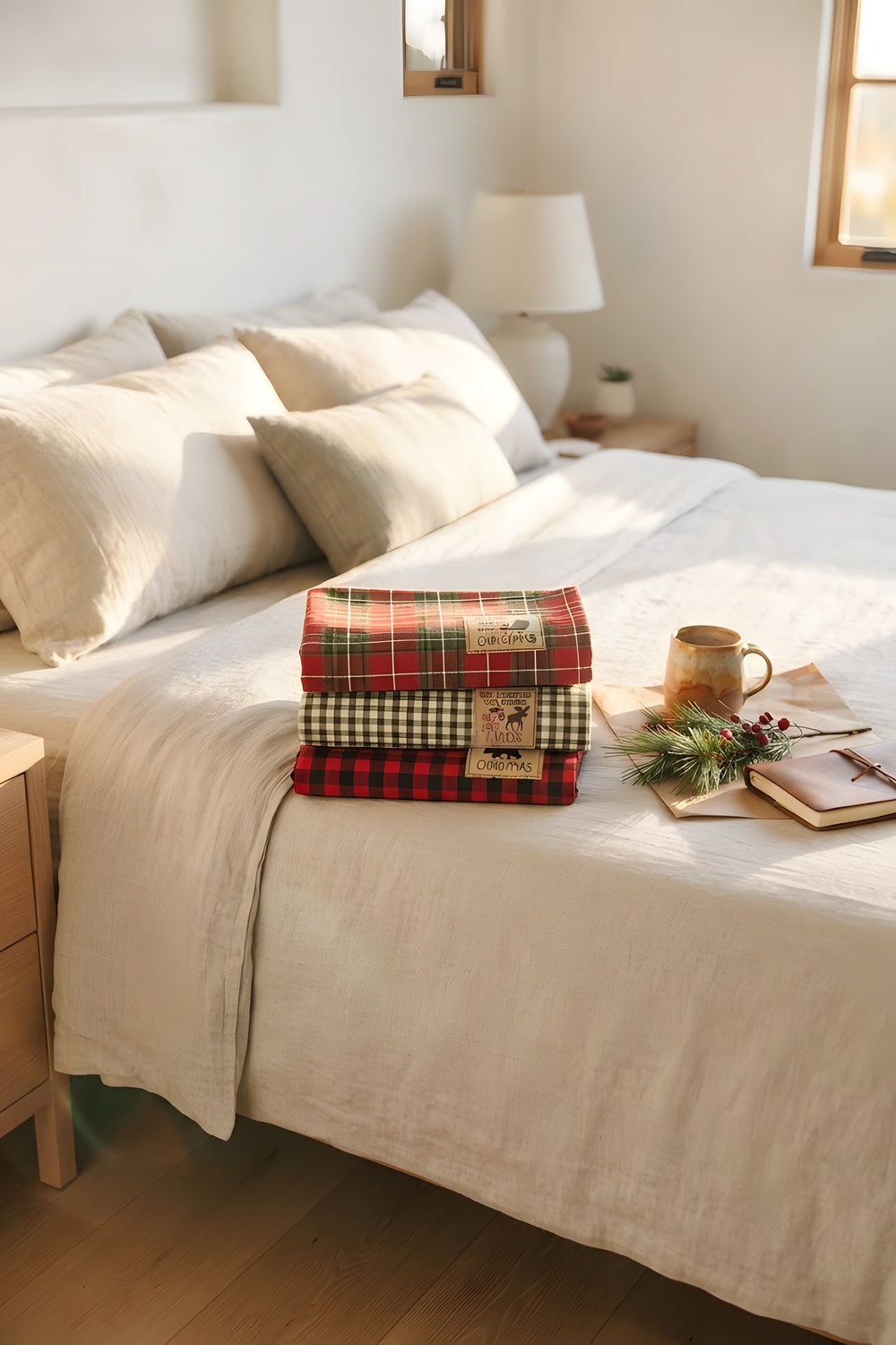 The Christmas dish towels for a quiet kitchen in December