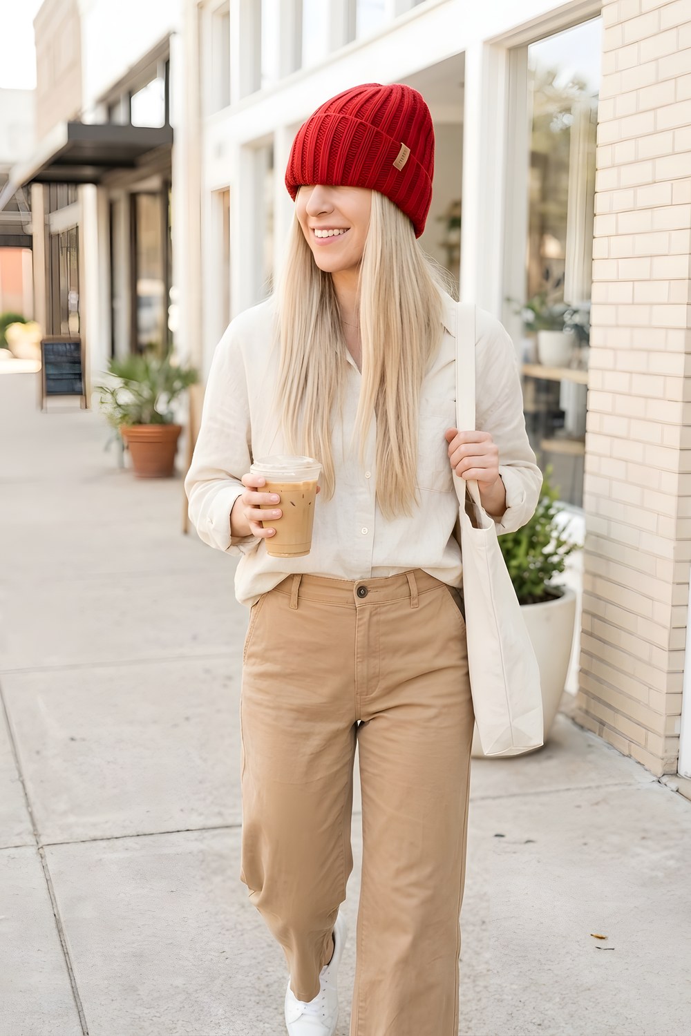 The beanie for the cold walk to the coffee counter