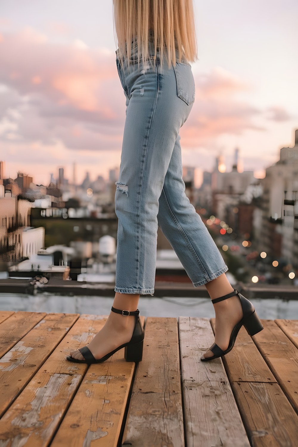 The block heels for the walk from office to dinner