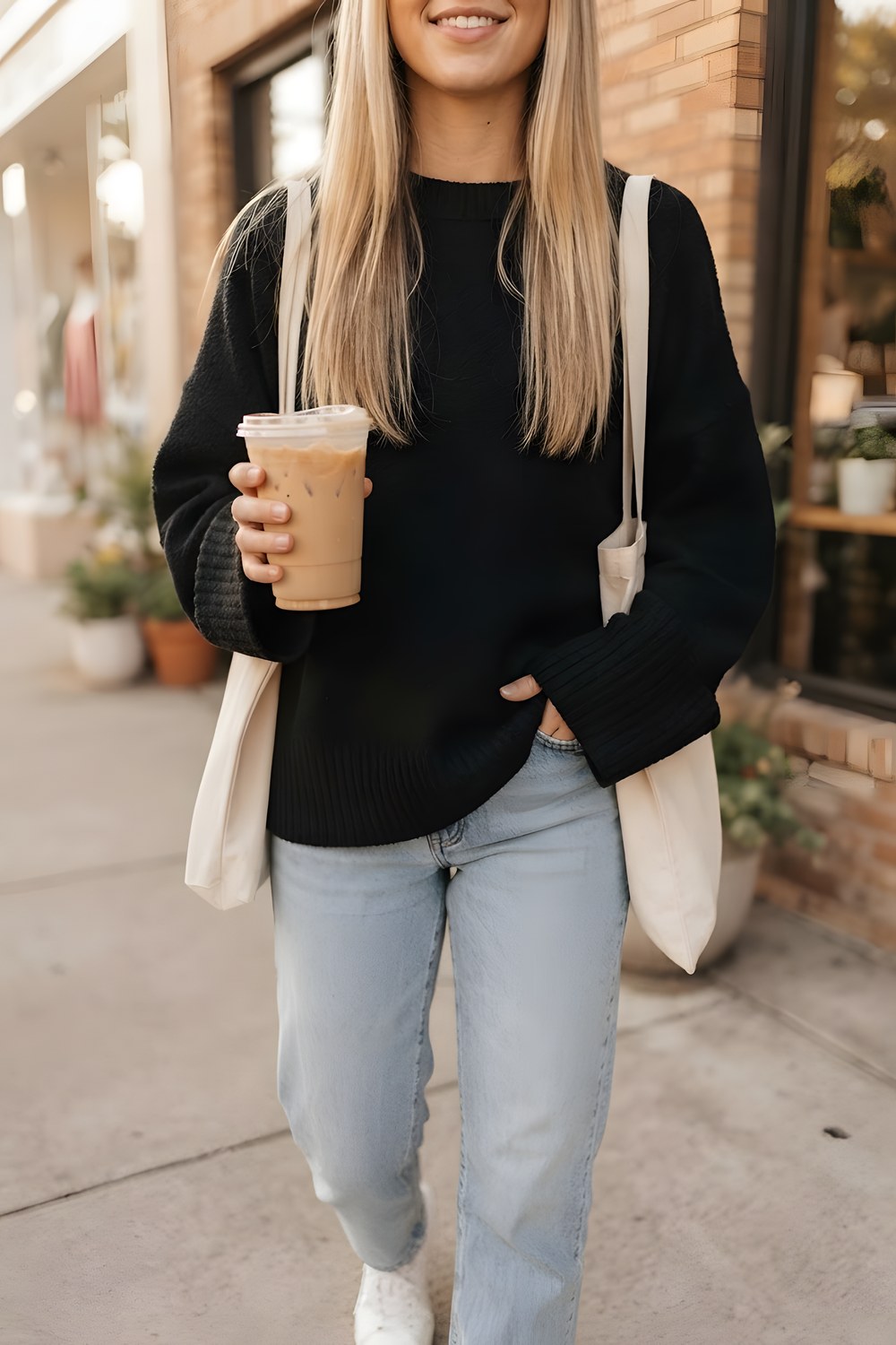 That first chilly morning in a big fuzzy sweater