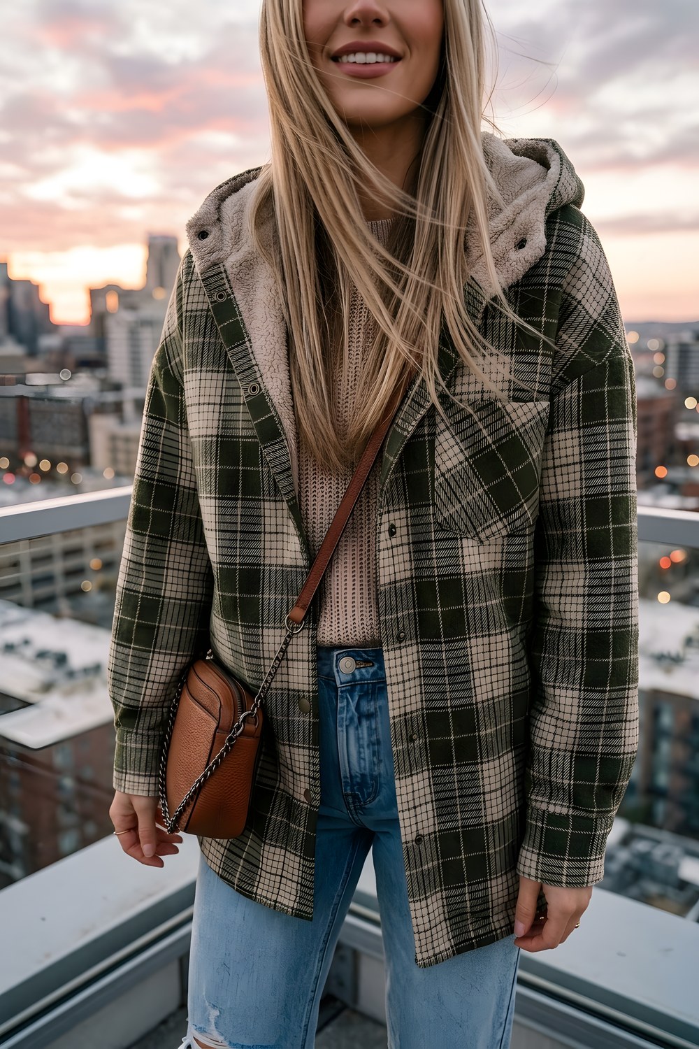 That chilly walk to the bus stop in your plaid shacket