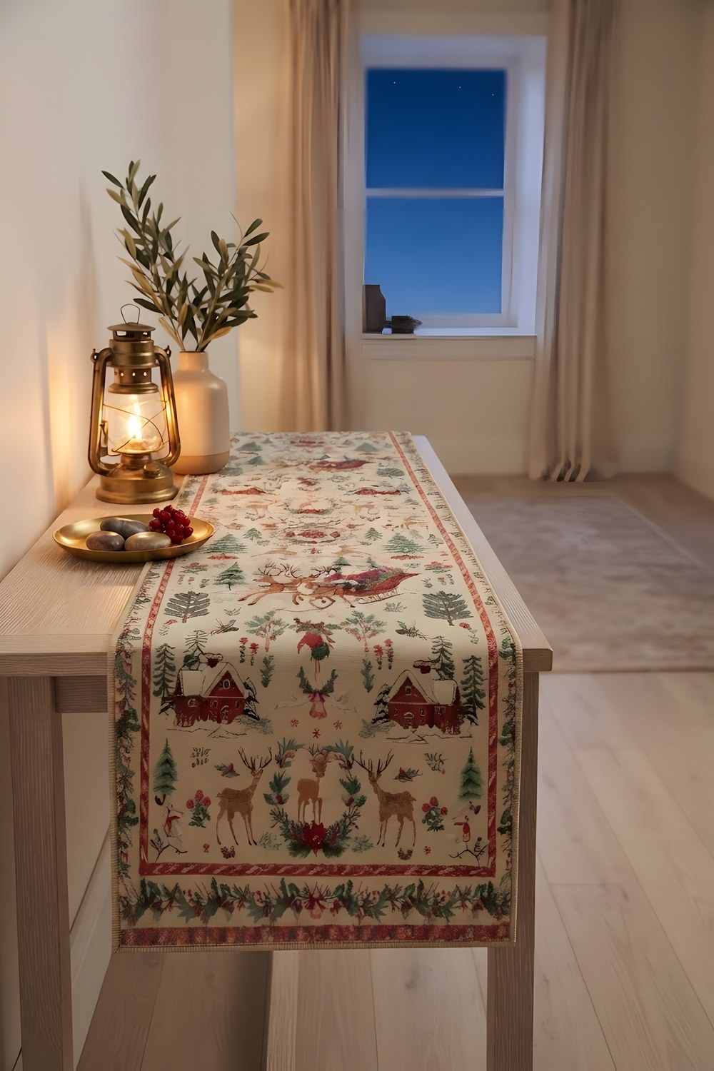 A December morning in bare feet on the hallway runner rug