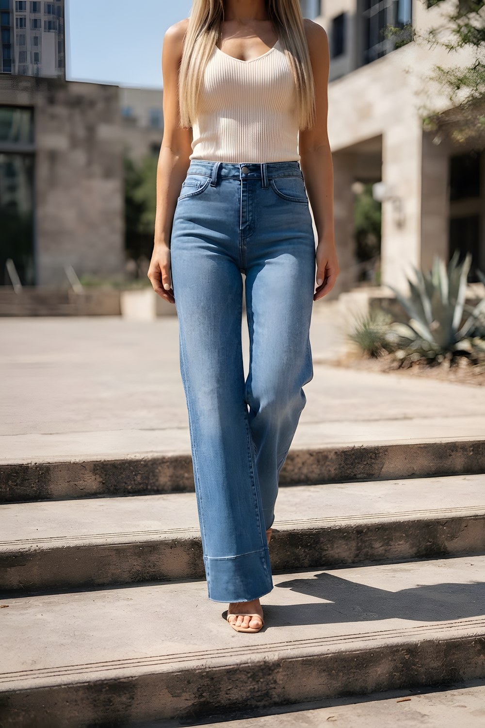 The wide leg jeans for a Saturday that starts slow