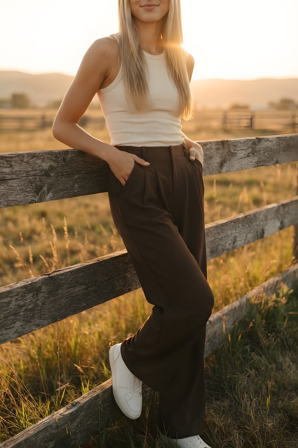 Wide leg pants for the rush from desk to dinner