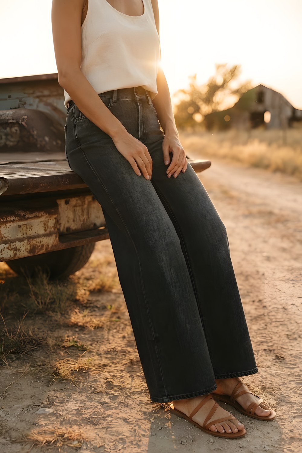 The wide leg jeans for a Saturday of errands and nowhere to be