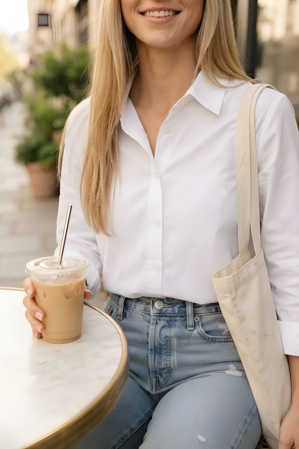 The button down blouse for a Monday that starts with coffee