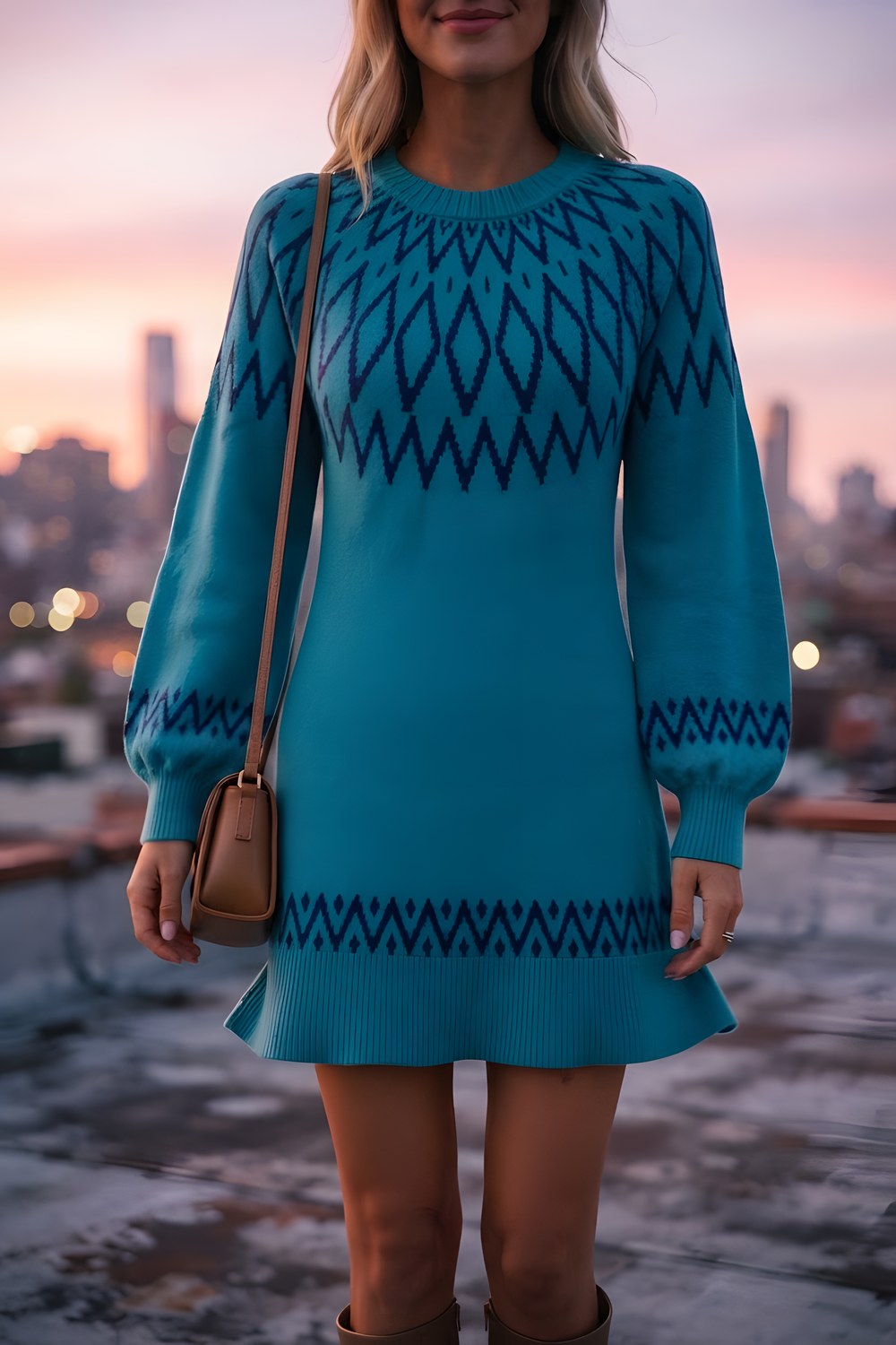 The sweater dress for a cold morning and a full day ahead