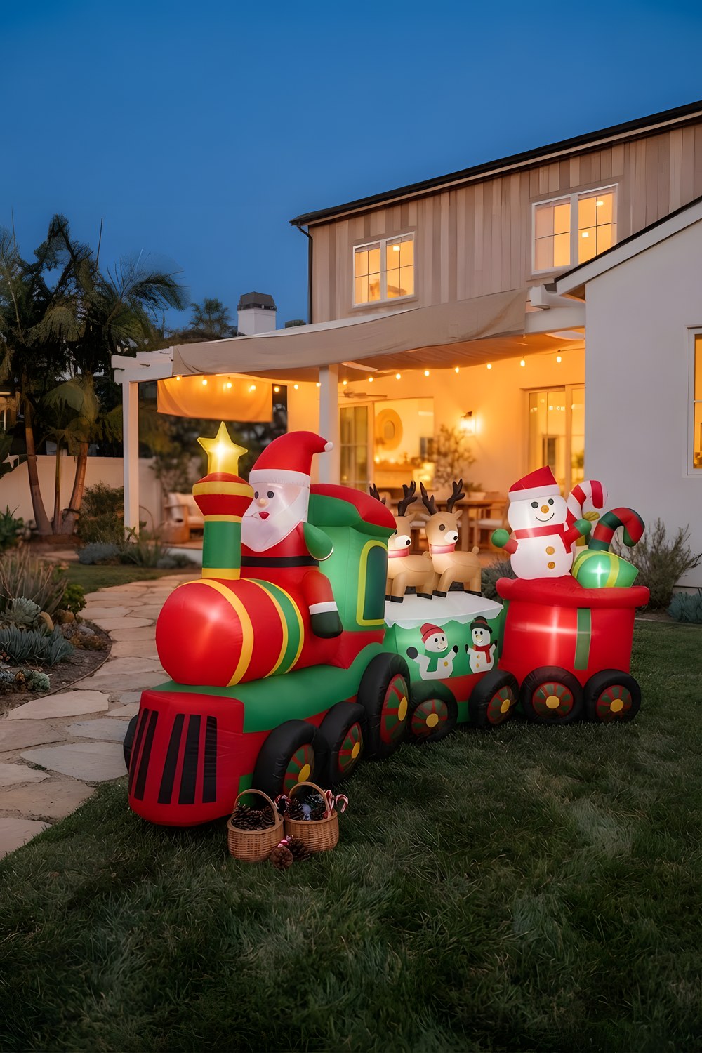 The inflatable train for the first dark evening of December