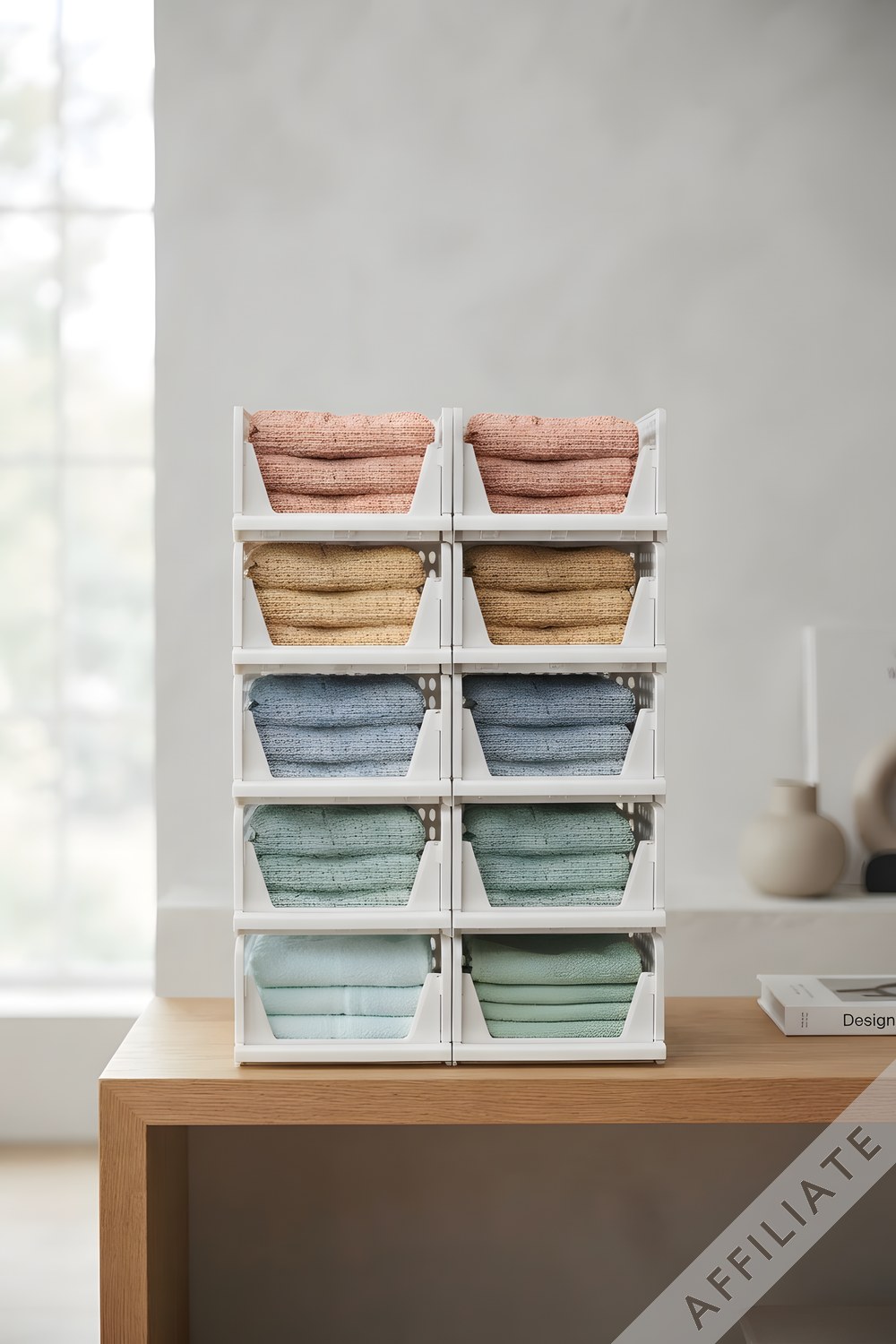 CTSNSLH 8 Pack Stackable Closet Storage Boxes