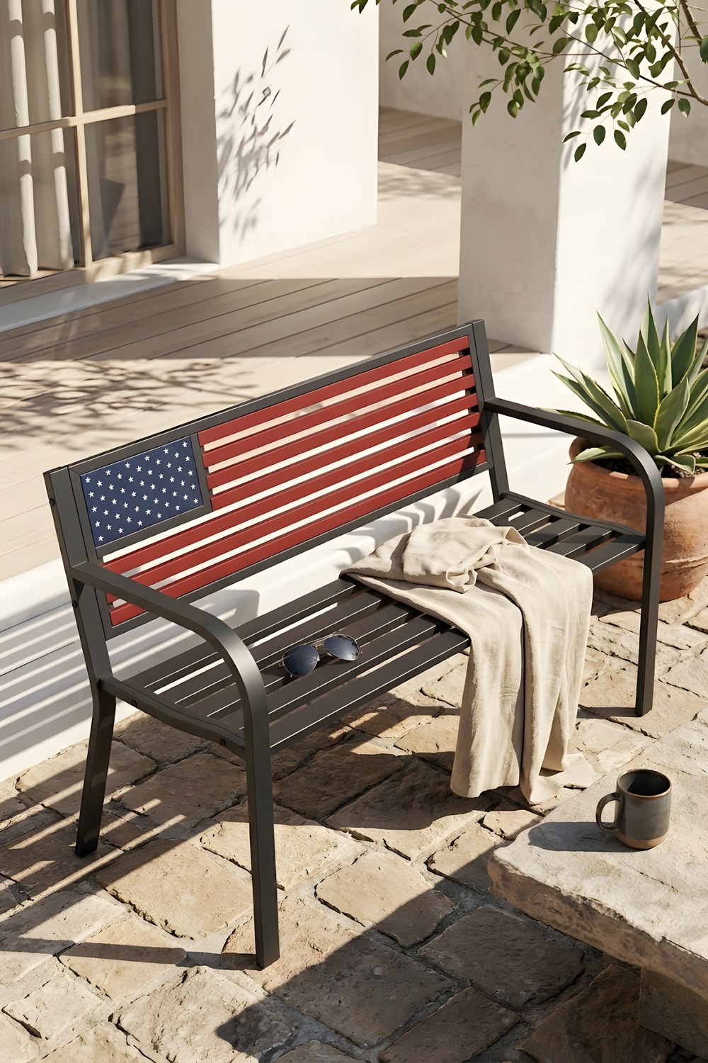 Two Metal Garden Benches for the Whole Season Outdoors