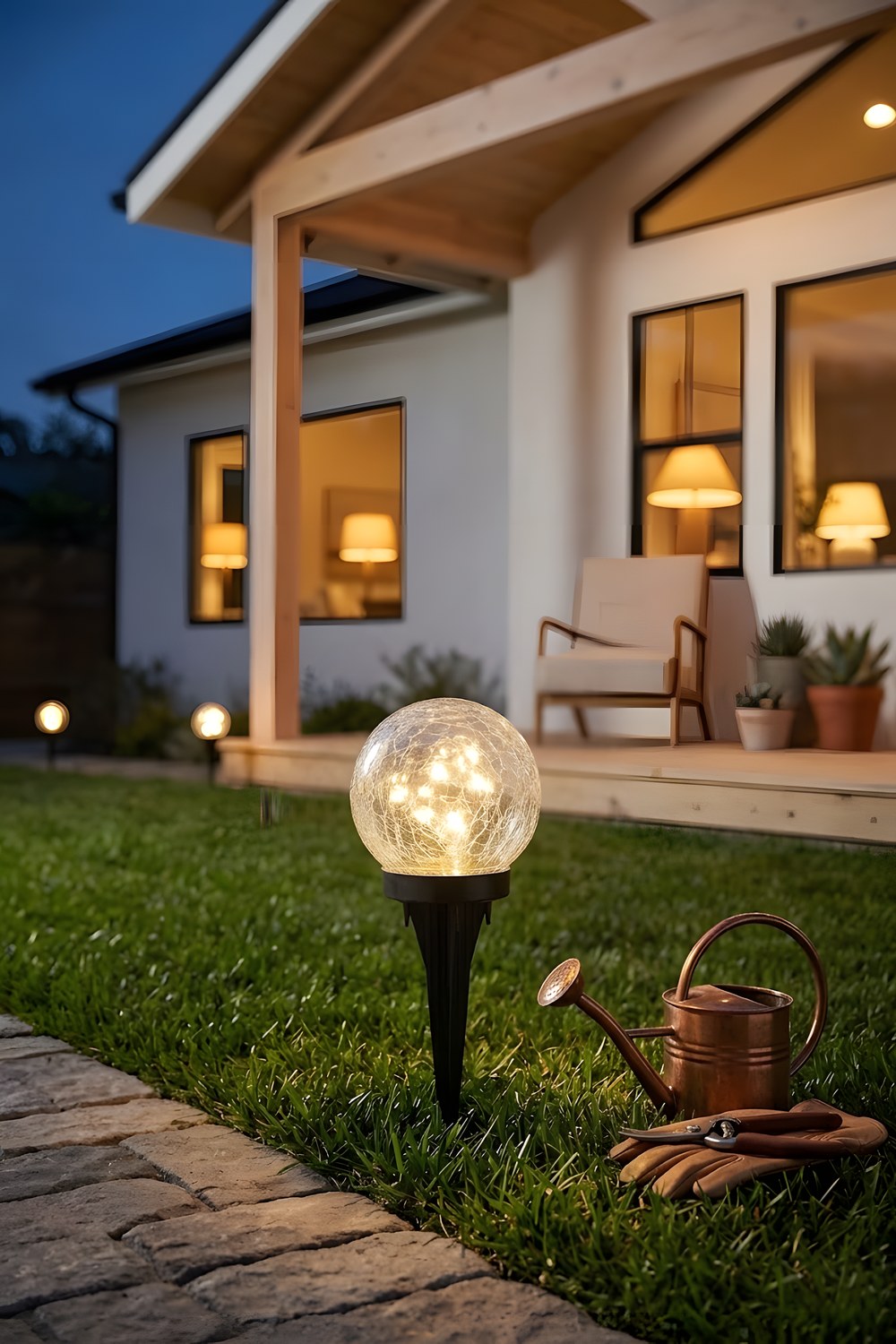 JKIMK Solar Globe Lights for Garden Stakes