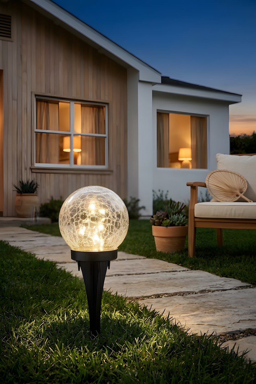 JKIMK Solar Globe Lights for Garden Stakes