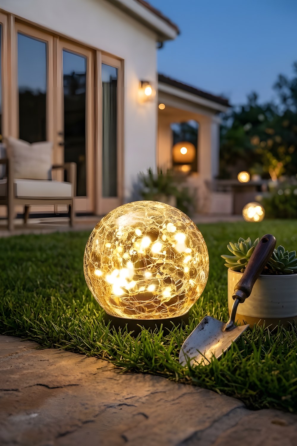 JKIMK Solar Globe Lights for Garden Stakes