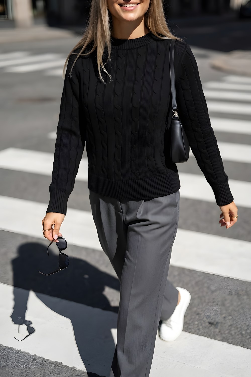 The cable knit sweater for the first cool morning of fall